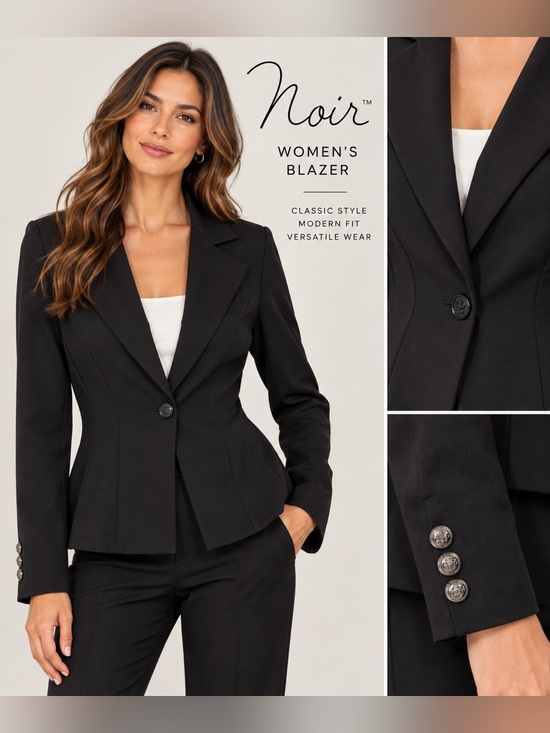 Noir Blazer Jackets & Blazers - Noir Black Tailored Single Button Blazer Women’s Plus Size 1X NWT